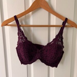 Victoria's Secret Deep Purple Lace Underwire Bra